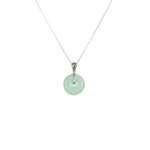 Natural Light Green Jade Disc Necklace - Kandy Disc