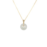 18K White Jade Necklace - Kandy Disc