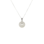 Natural White Jadeite Jade Pendant - Kandy Disc