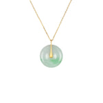 18K Yellow Gold Jade Disc Necklace