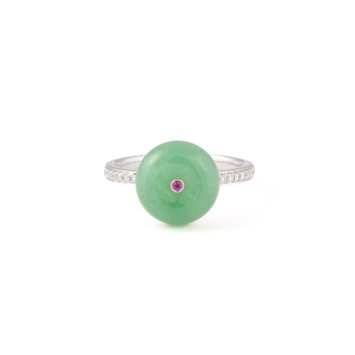 Uluru - Apple Green Jadeite Jade Ring