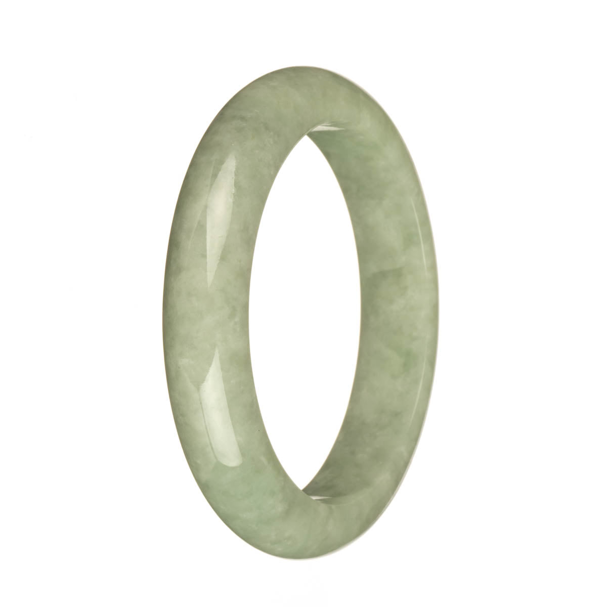 58.4mm Greyish Green and Green Jade Bangle Bracelet