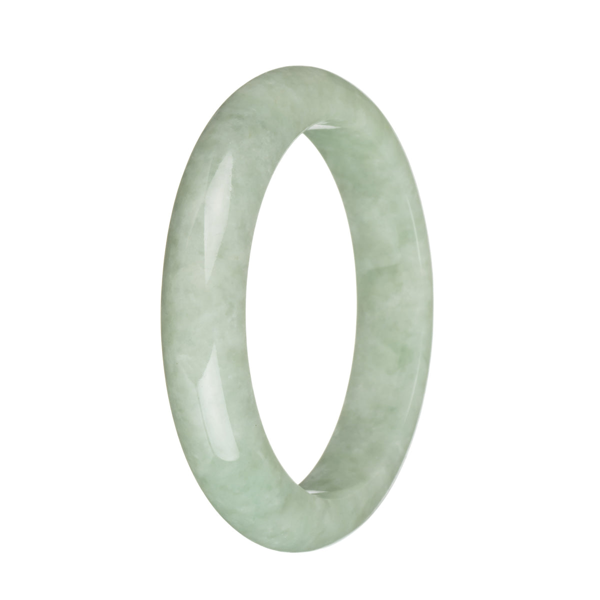 58.4mm Greyish Green and Green Jade Bangle Bracelet