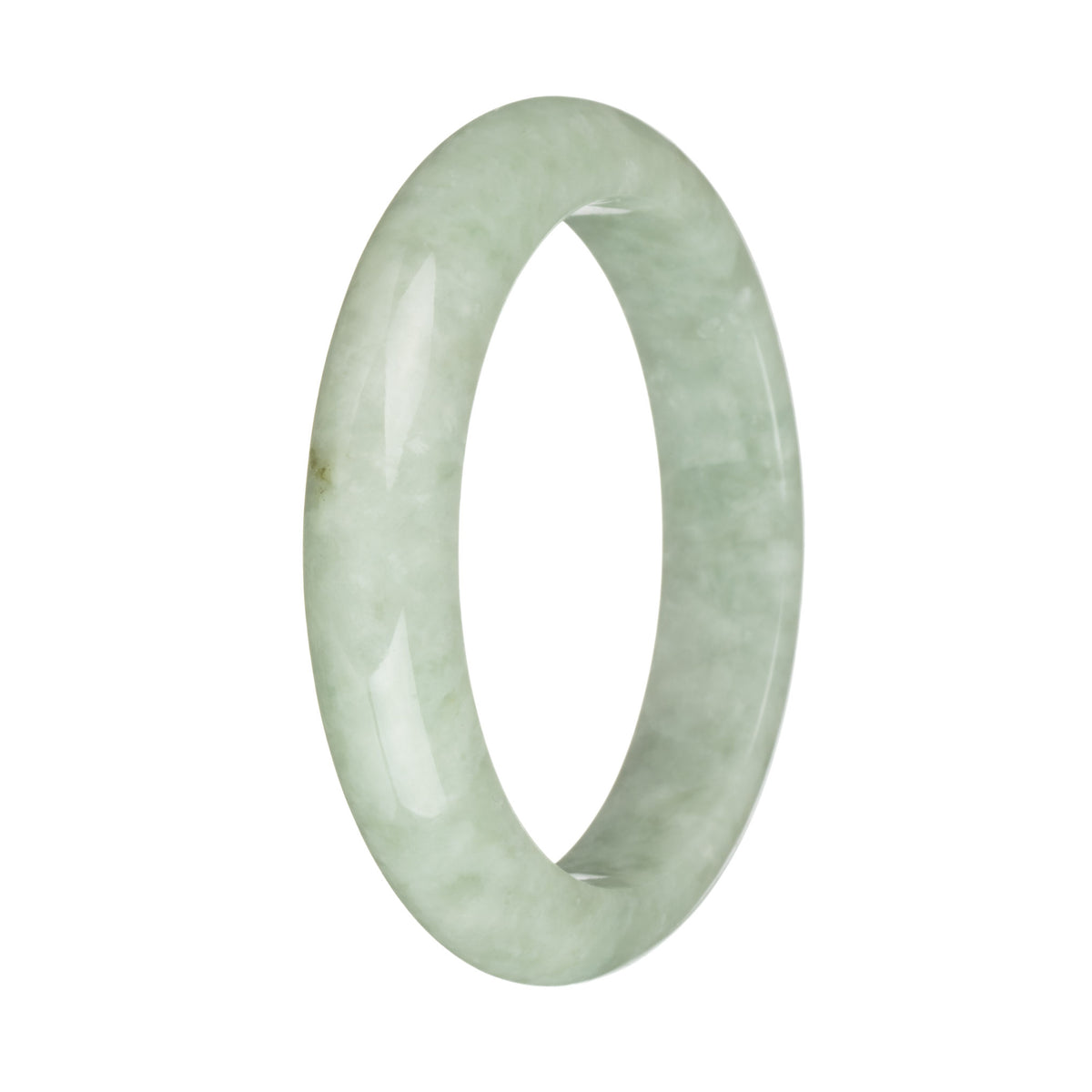 58.4mm Greyish Green and Green Jade Bangle Bracelet