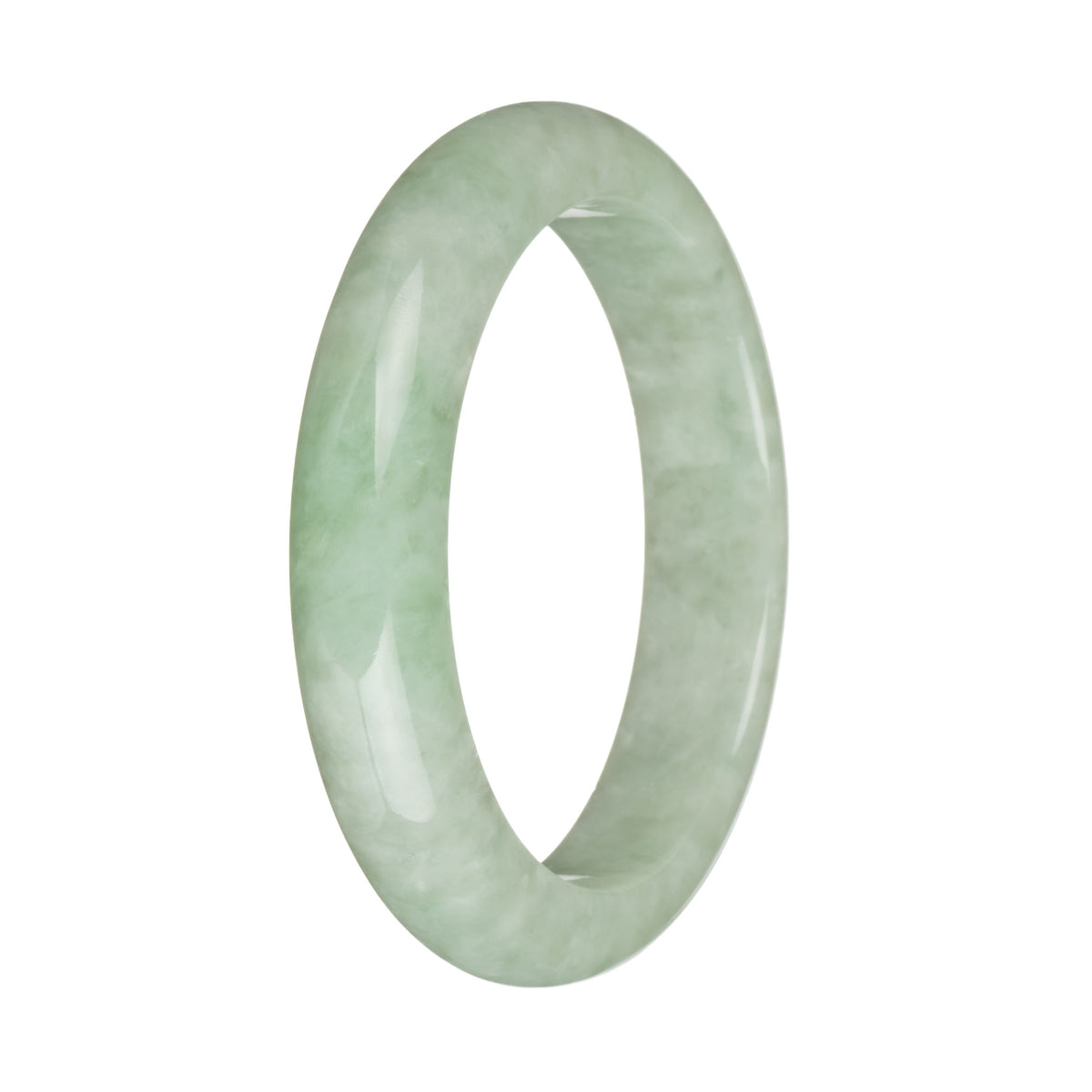 58.3mm Pale Green with Apple Green Jade Bangle Bracelet