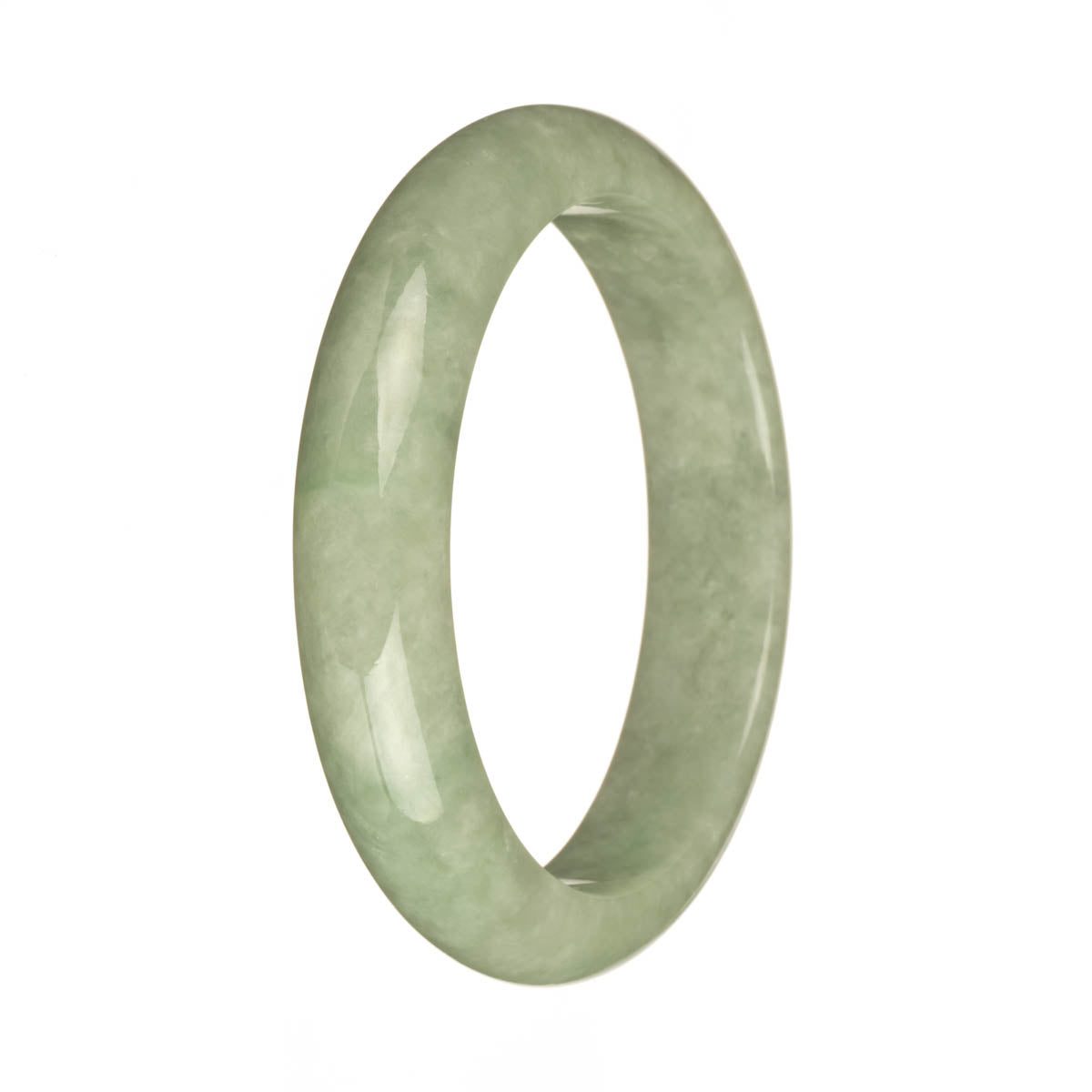 59.2mm Green with Apple Green Spots Jade Bangle Bracelet