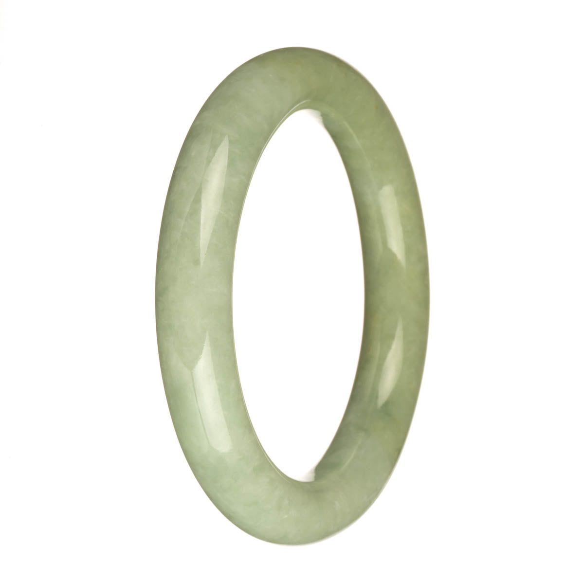 58.6mm Light Green and Olive Green Jade Bangle Bracelet
