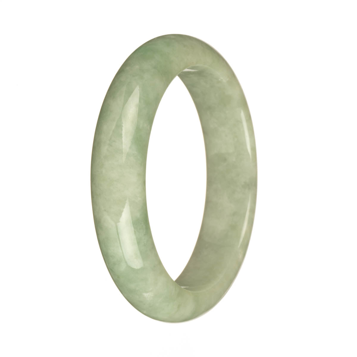 58.4mm Light Green Jade Bangle Bracelet