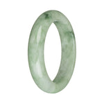 56.9mm Light Green with Green Patterns Jade Bangle Bracelet