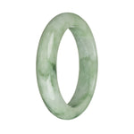 56.9mm Light Green with Green Patterns Jade Bangle Bracelet