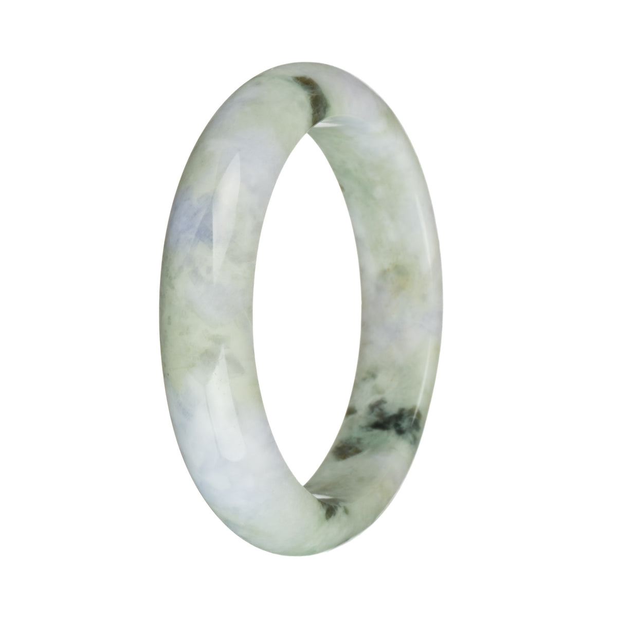 57.2mm Pale Green with Lavender and Dark Green PatternsJade Bangle Bracelet