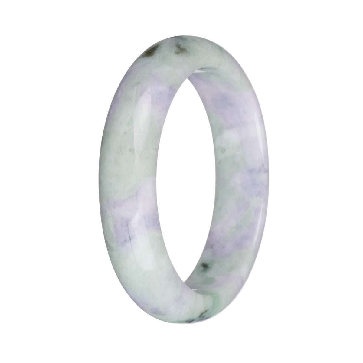 58.1mm Light Green with Lavender and Olive Green Patterns Jade Bangle Bracelet