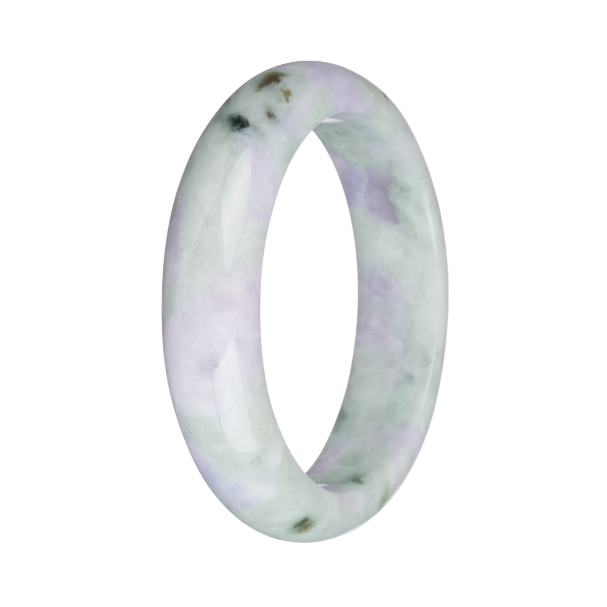 58.1mm Light Green with Lavender and Olive Green Patterns Jade Bangle Bracelet