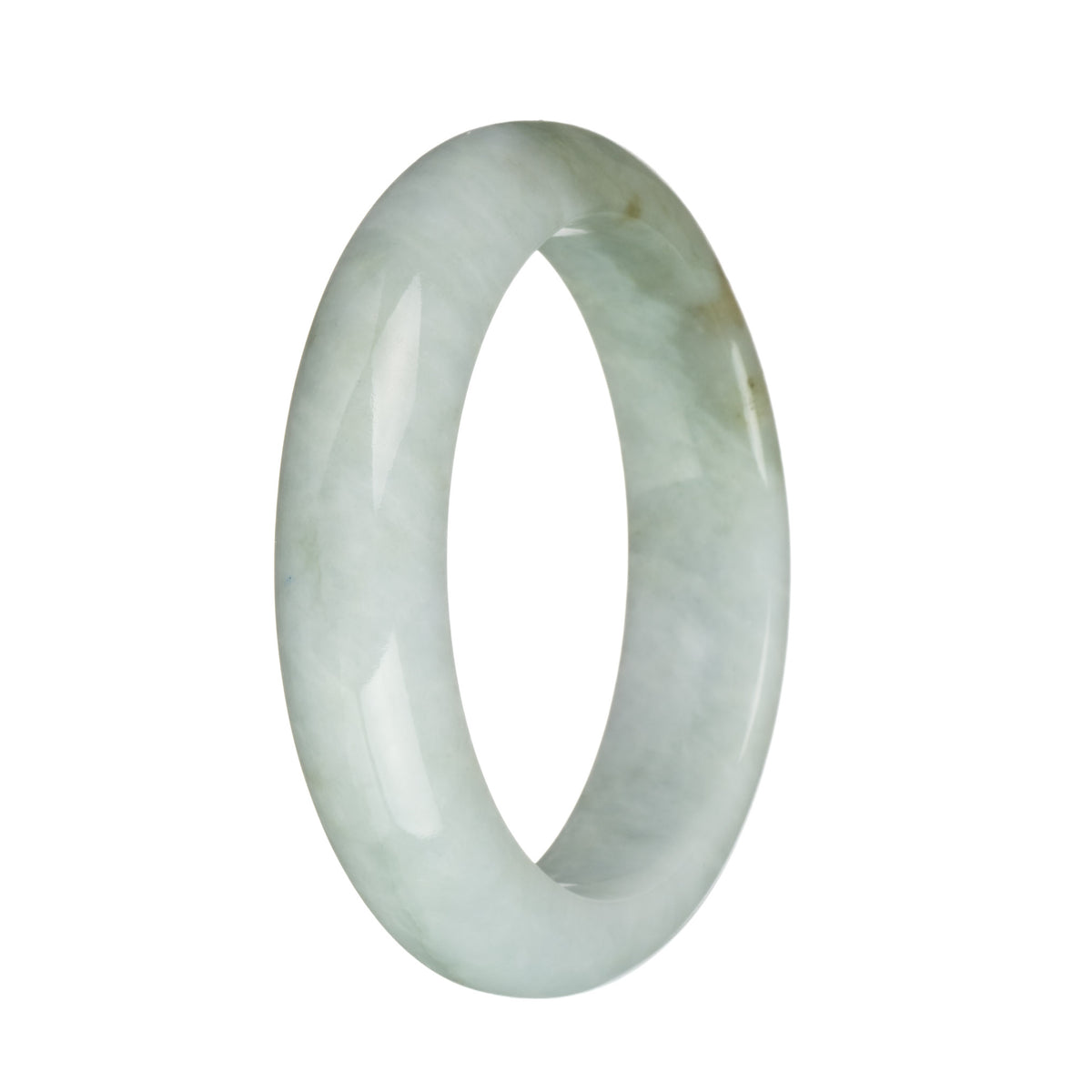 57.4mm Pale Green and Green with Brown Spot Jade Bangle Bracelet