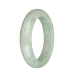 56.6mm Light Green and White Jade Bangle Bracelet