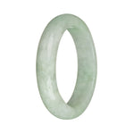 56.6mm Light Green and White Jade Bangle Bracelet