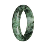 57.3mm Light Green with Dark Green Patterns, Lavender Patch and Apple Green Spots Jade Bangle Bracelet