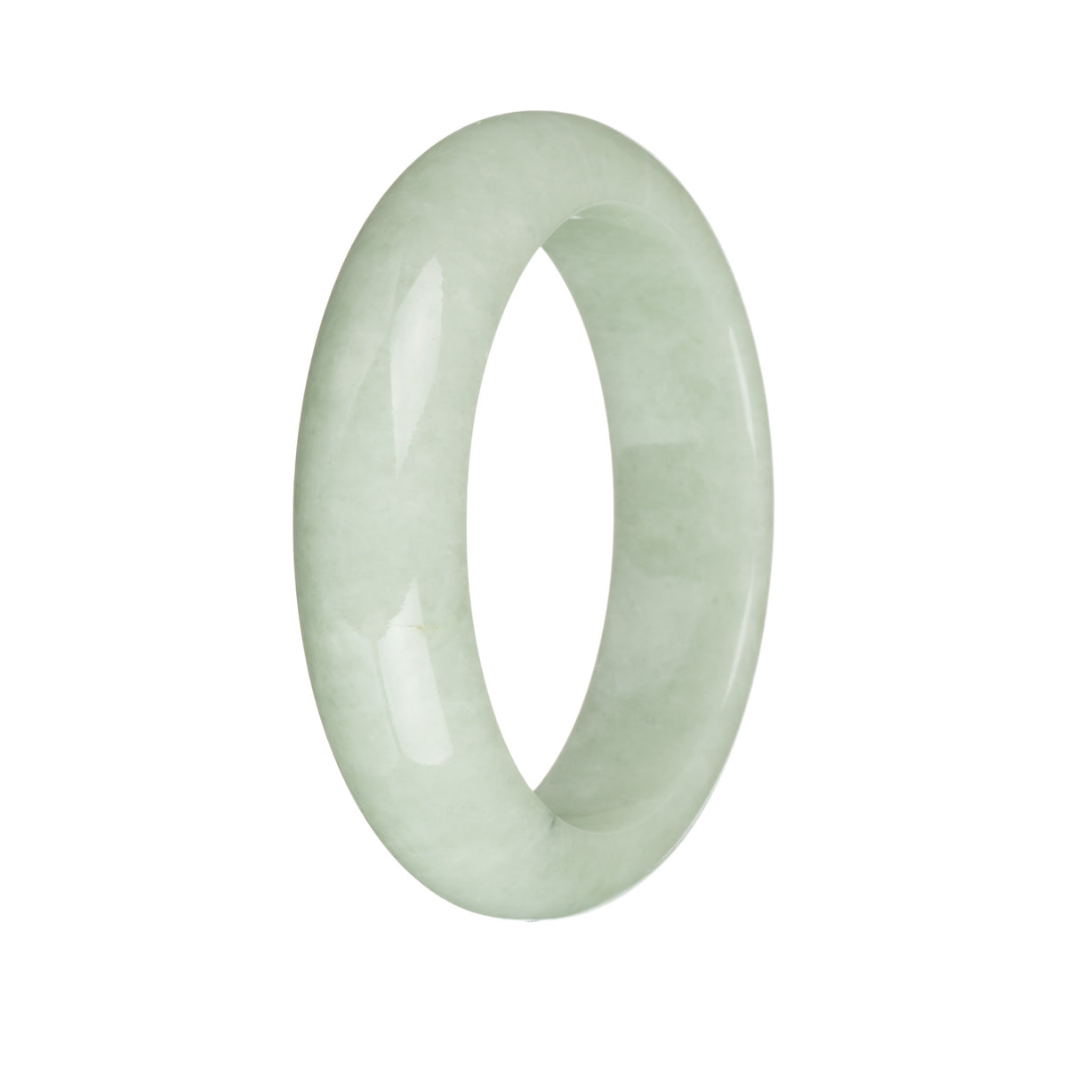 54.2mm Light Green with Dark Green Patch Jade Bangle Bracelet