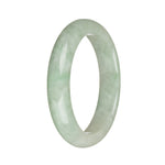 57.4mm Light Green and White with Apple GreenJade Bangle Bracelet