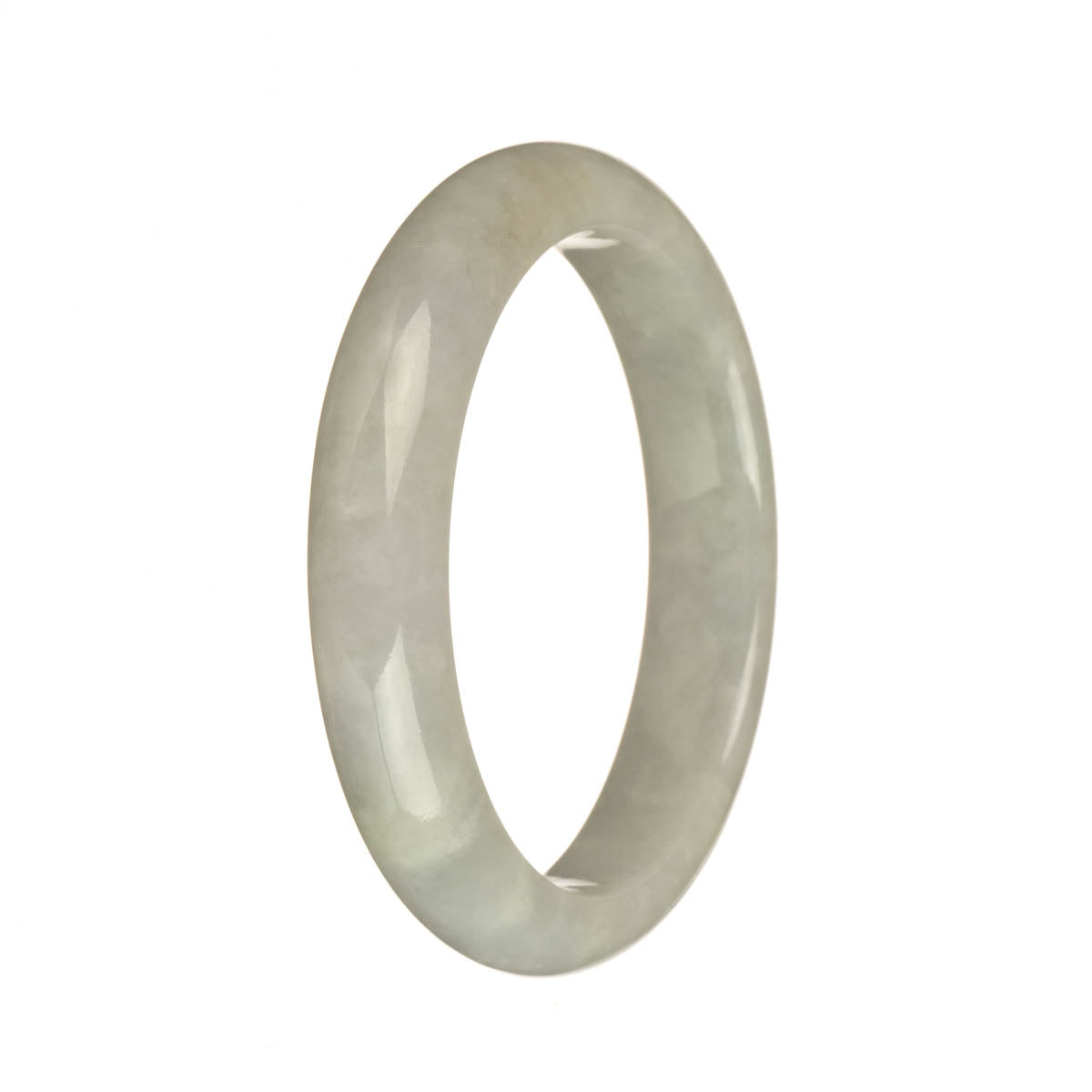 56.6mm Greyish White Jade Bangle Bracelet
