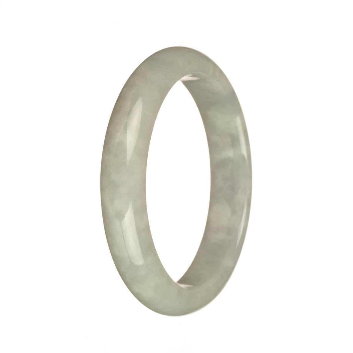 56.6mm Greyish White Jade Bangle Bracelet