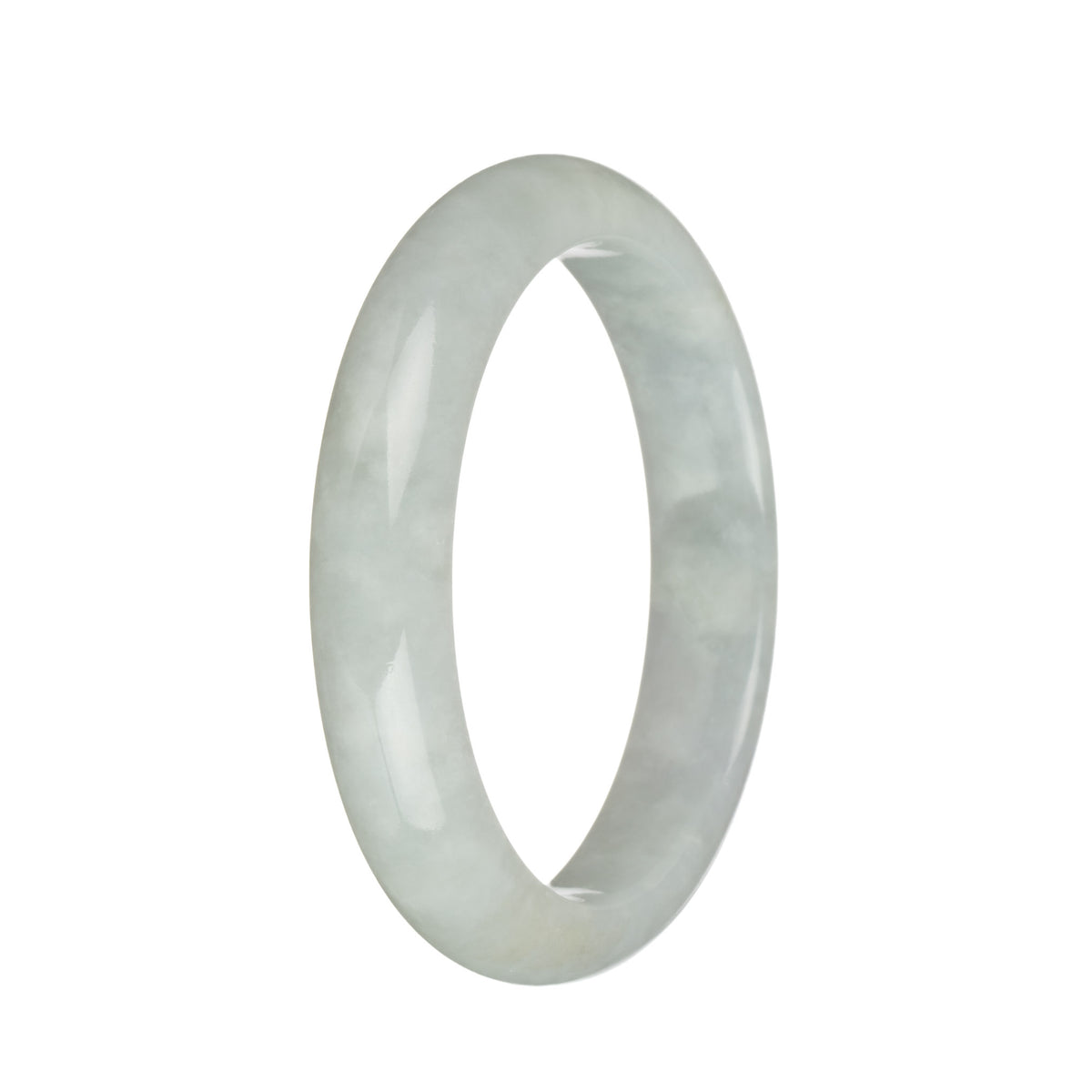 56.6mm Greyish White Jade Bangle Bracelet