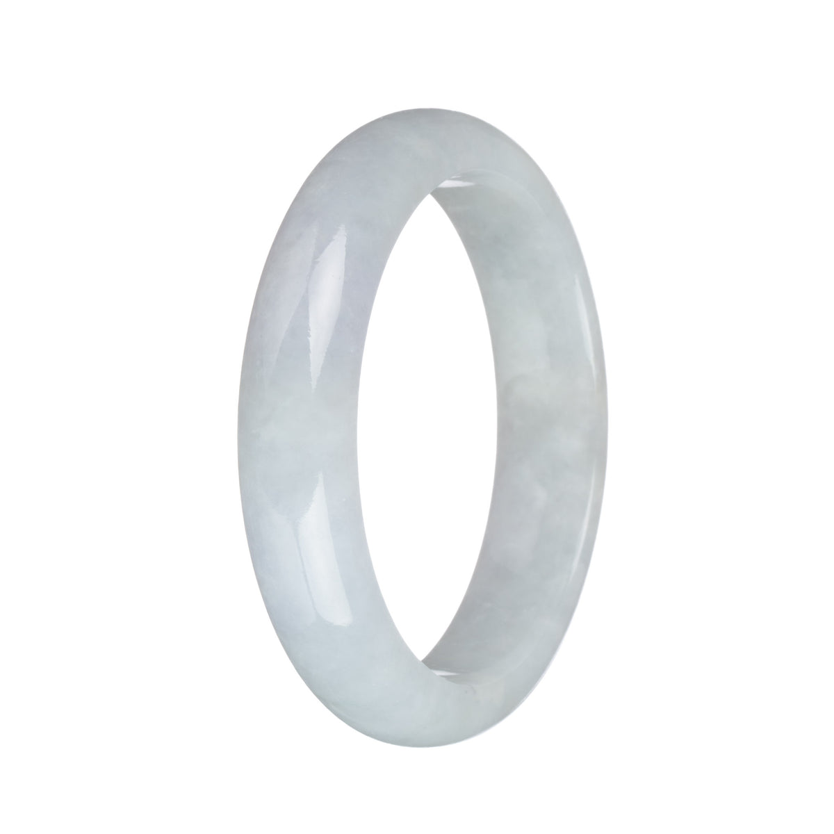 56.8mm Greyish White Jade Bangle Bracelet