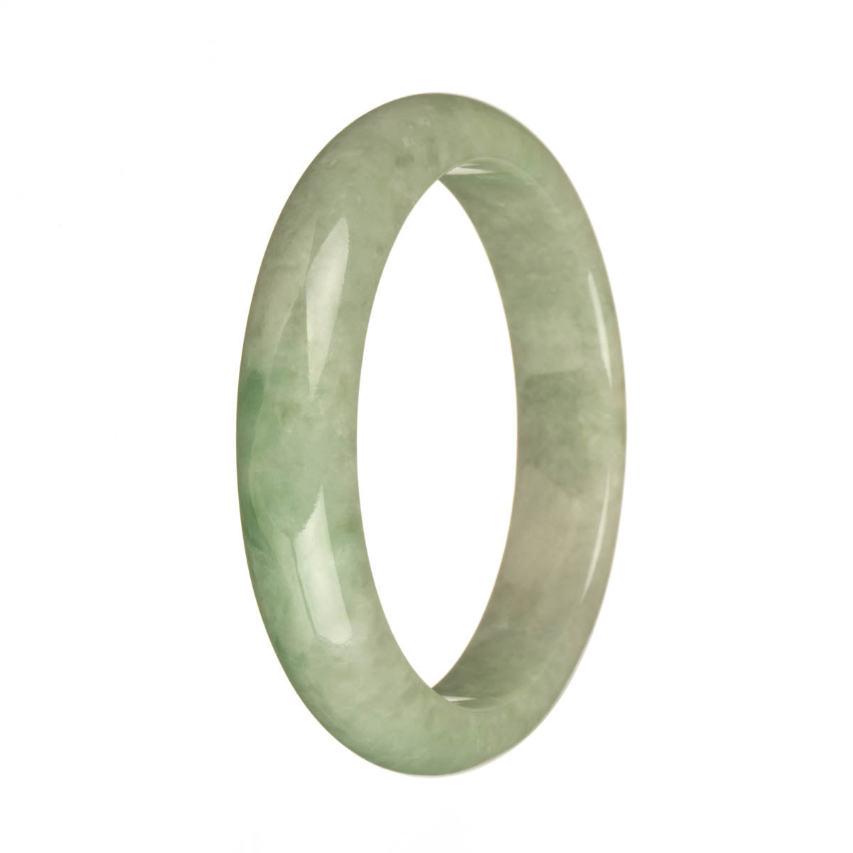 59.5mm Light Green with Apple Green Jade Bangle Bracelet