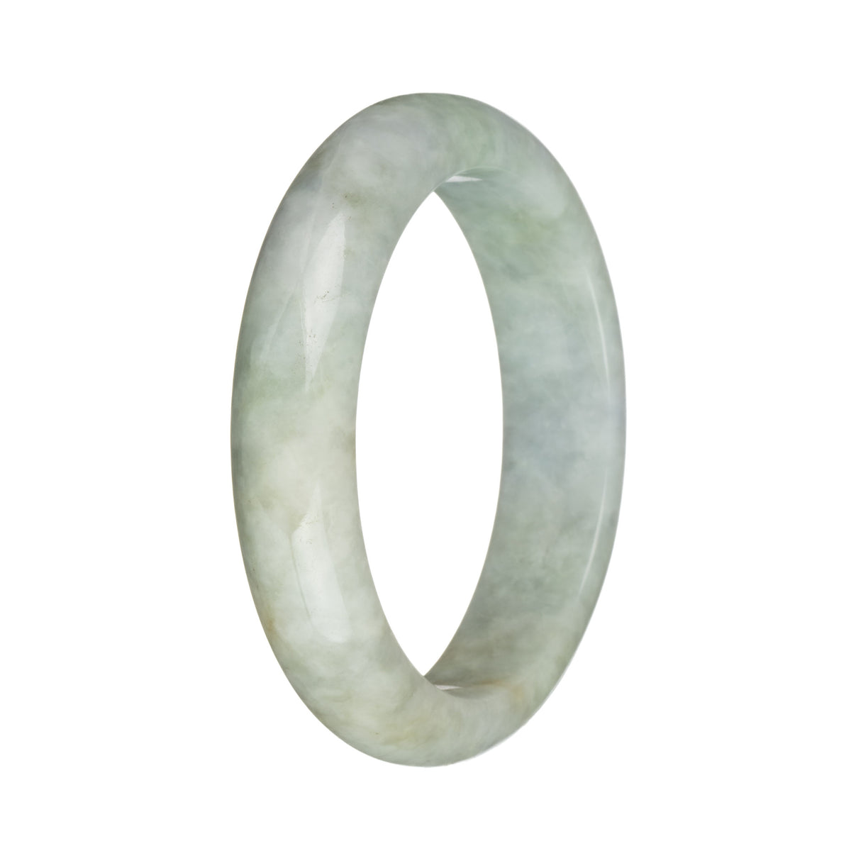 57.7mm Greyish Green with Brown Spots Jade Bangle Bracelet