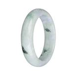 57.8mm Pale Green with Lavender and Olive Green Patterns Jade Bangle Bracelet