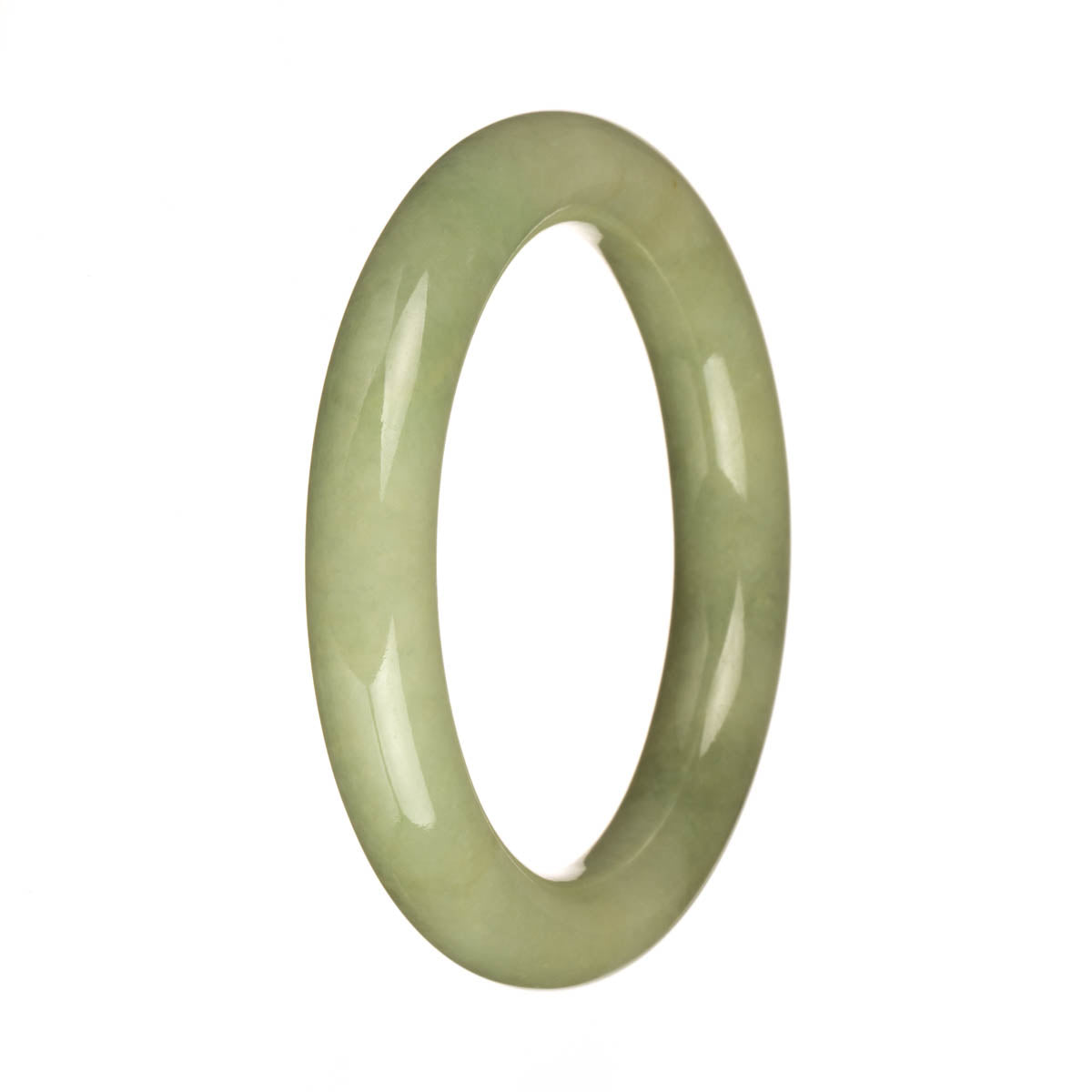 56mm Green with Brown Patch Jade Bangle Bracelet