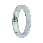 57.1mm Light Green and Lavender with Olive Green Patterns Jade Bangle Bracelet