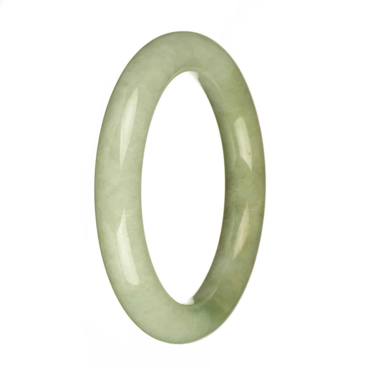 58.8mm Light Green and Olive Green Jade Bangle Bracelet