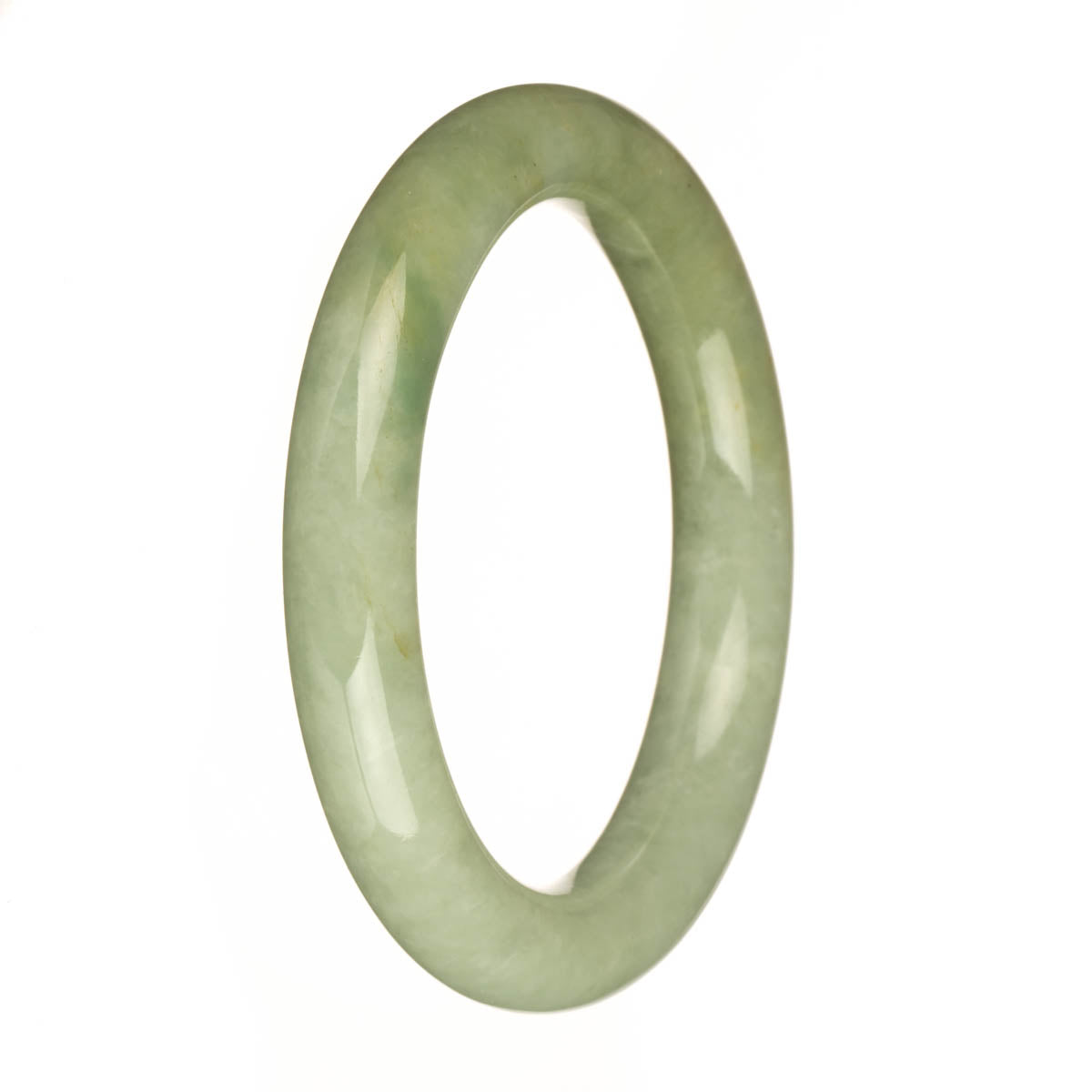 58.8mm Light Green and Olive Green Jade Bangle Bracelet