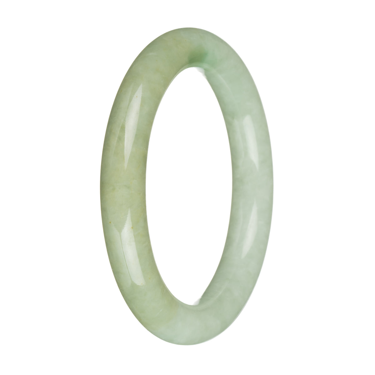 58.8mm Light Green and Olive Green Jade Bangle Bracelet