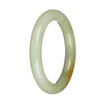 55mm Olive Green and Pale Green with Brown Patch Jade Bangle Bracelet