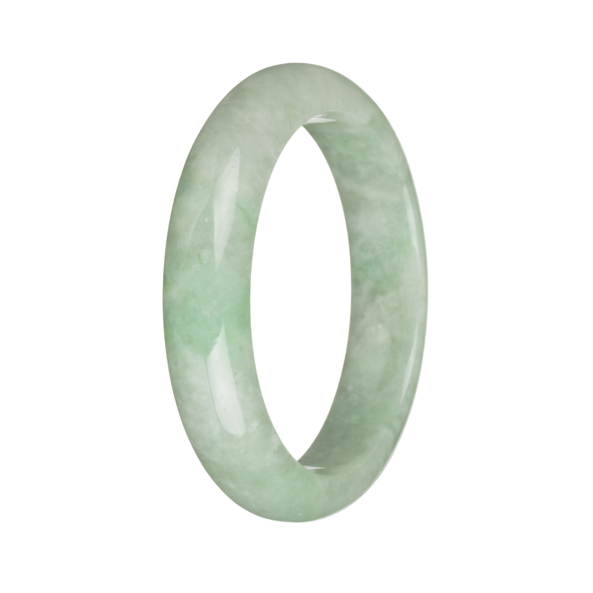 56.7mm Light Green with Apple Green Jade Bangle Bracelet