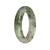 54mm White and Pale Lavender with Green Patterns Jade Bangle Bracelet