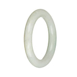 50.8mm White and Green Jade Bangle Bracelet