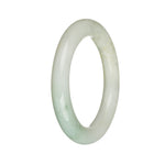 50.8mm White and Green Jade Bangle Bracelet