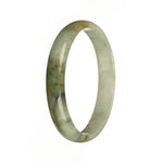 76.2mm White with Olive Green and BrownPatterns Jade Bangle Bracelet