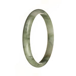 77.9mm Light Grey with Olive Green Patterns Jade Bangle Bracelet
