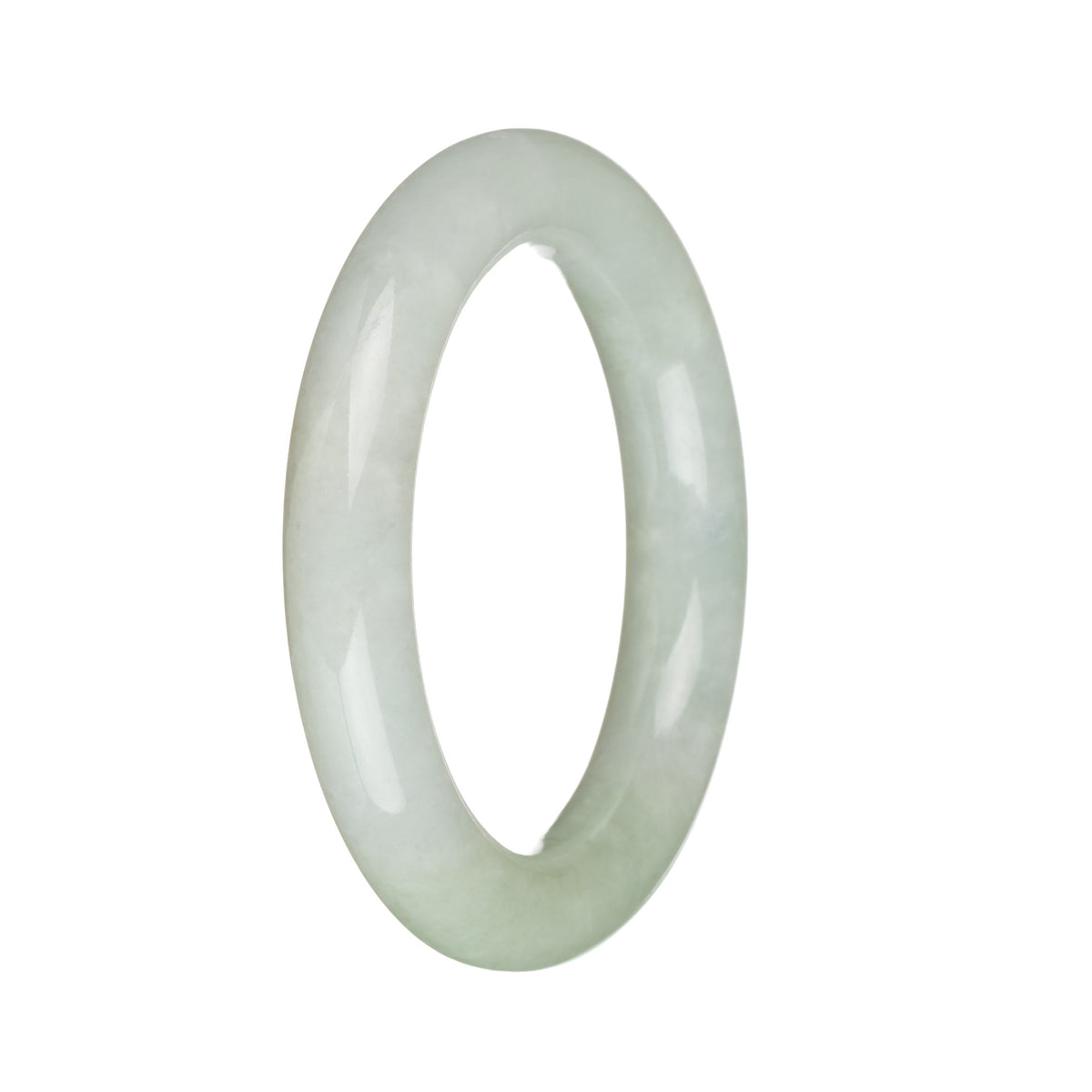 50.8mm Light Green and White Jade Bangle Bracelet