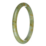 76.5mm Green with Brown Patterns Jade Bangle Bracelet