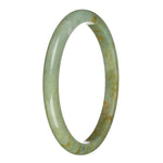 76.5mm Green with Brown Patterns Jade Bangle Bracelet