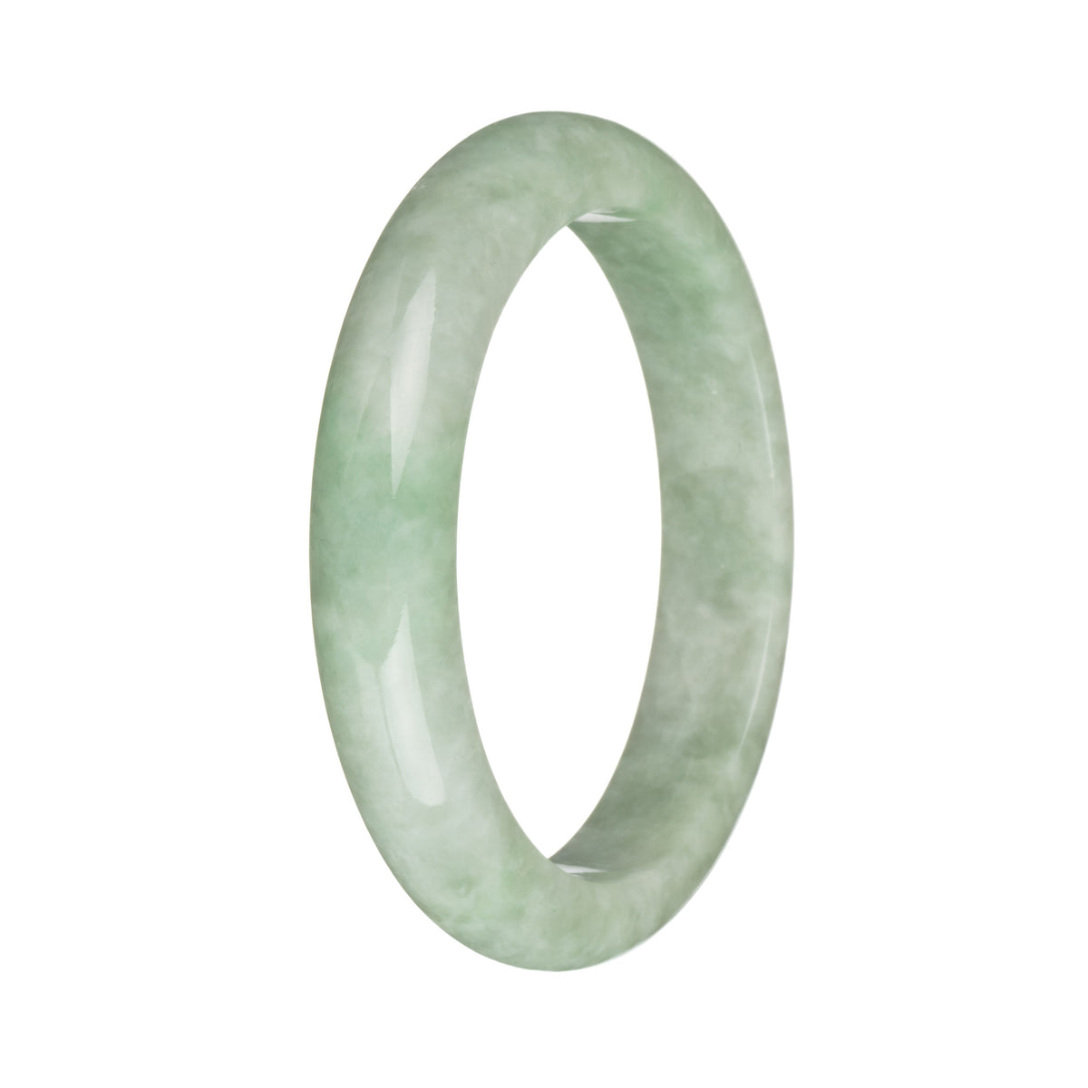 57.7mm Grey with Apple Green Patterns Jade Bangle Bracelet