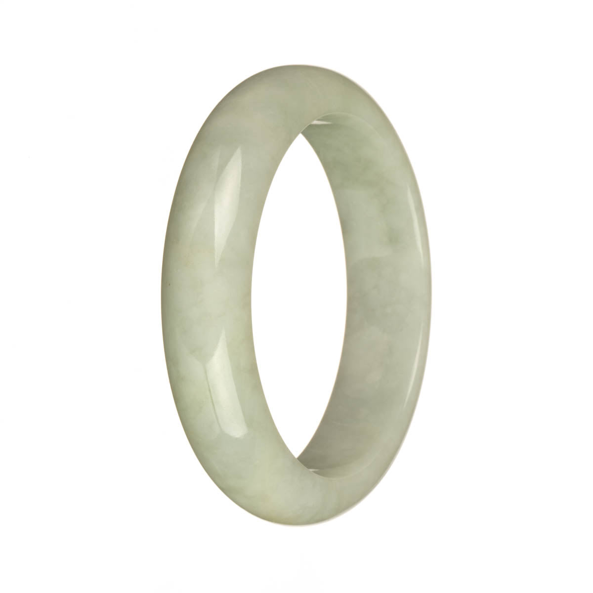 56.7mm Greyish White Jade Bangle Bracelet