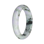 58.1mm White with Lavender and Olive Green Patterns Jade Bangle Bracelet