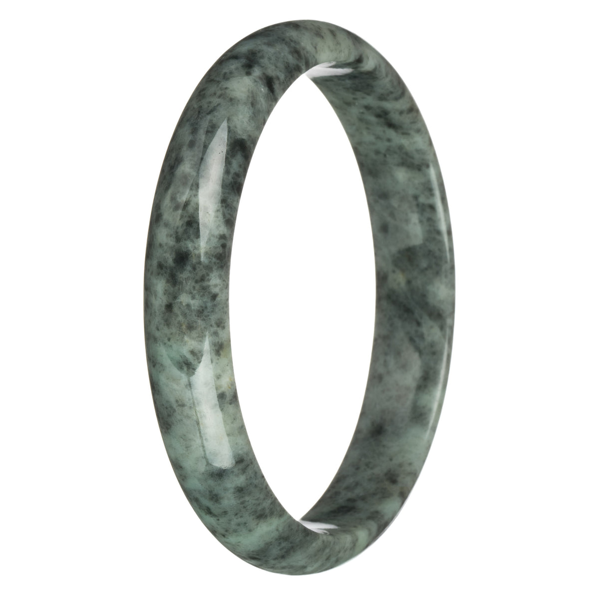 79.3mm Grey Patterns Jade Bangle Bracelet