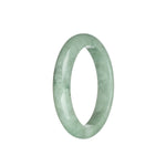 Certified Grade A Light Green Burma Jade Bangle Bracelet - 56mm Semi Round